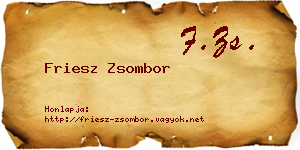 Friesz Zsombor névjegykártya
